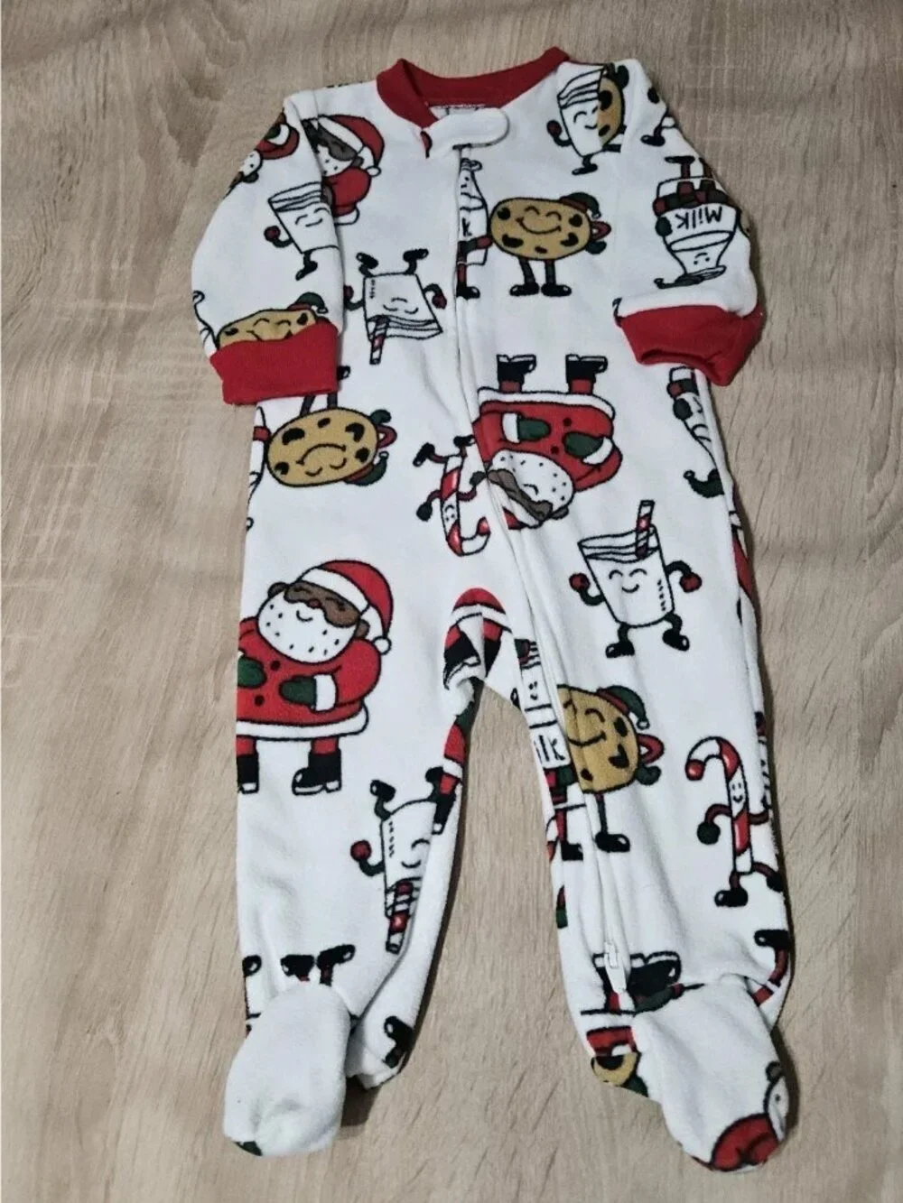 Lot Of 6 Carters Fleece Footed Pjs Pajamas Size 6 Months Boys Cozy Santa Moose